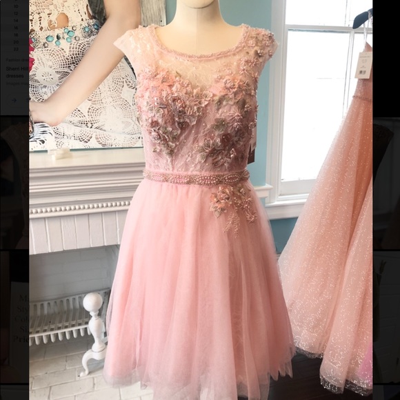 blush cocktail dress for wedding